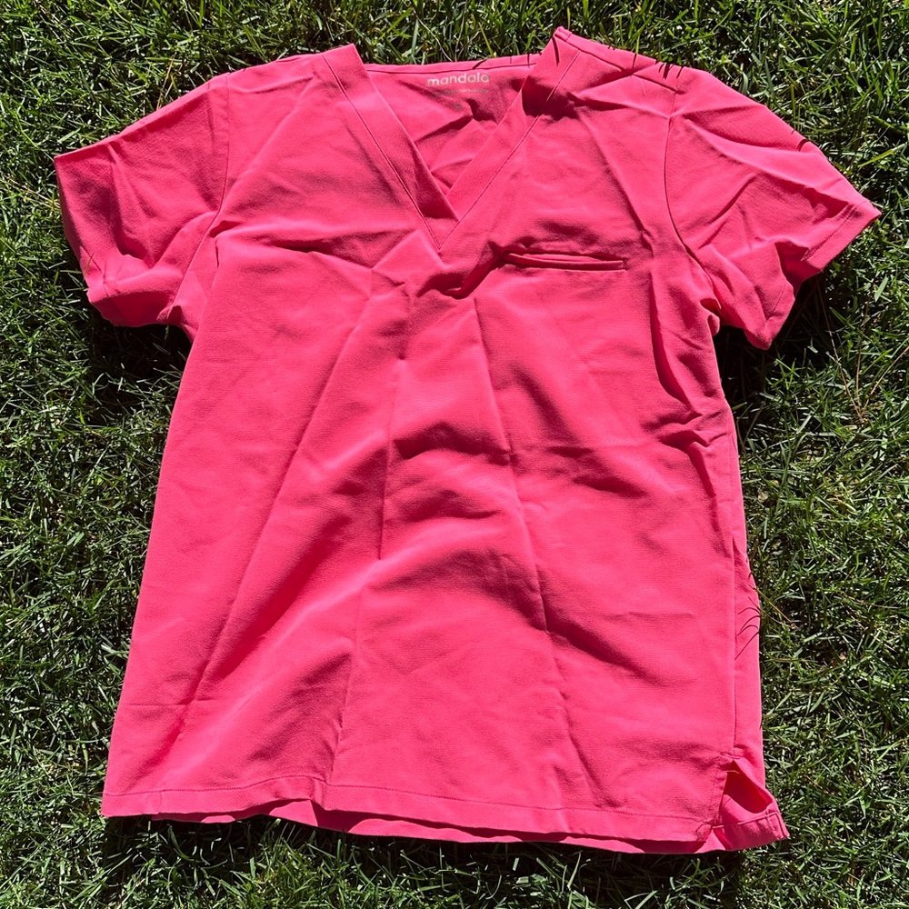 pink scrub top